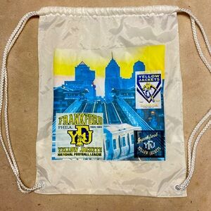 Hey PHILADELPHIA SPORT FANS! string Bag/back-pack Logo-FrankFord Yellow Jackets.